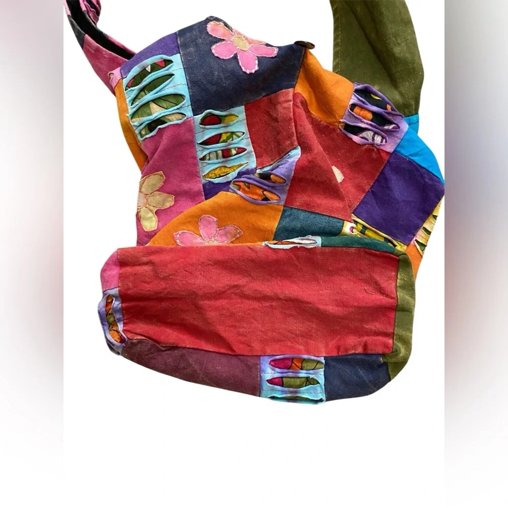 Original Collection Happy Flowers Patchwork Crossbody Handbag - Picture 5 of 6